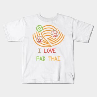 I LOVE PAD THAI Illustration Kids T-Shirt